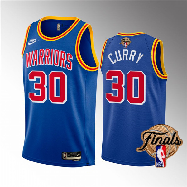 Youth Golden State Warriors #30 Stephen Curry 2022 Royal NBA Finals Stitched Jersey